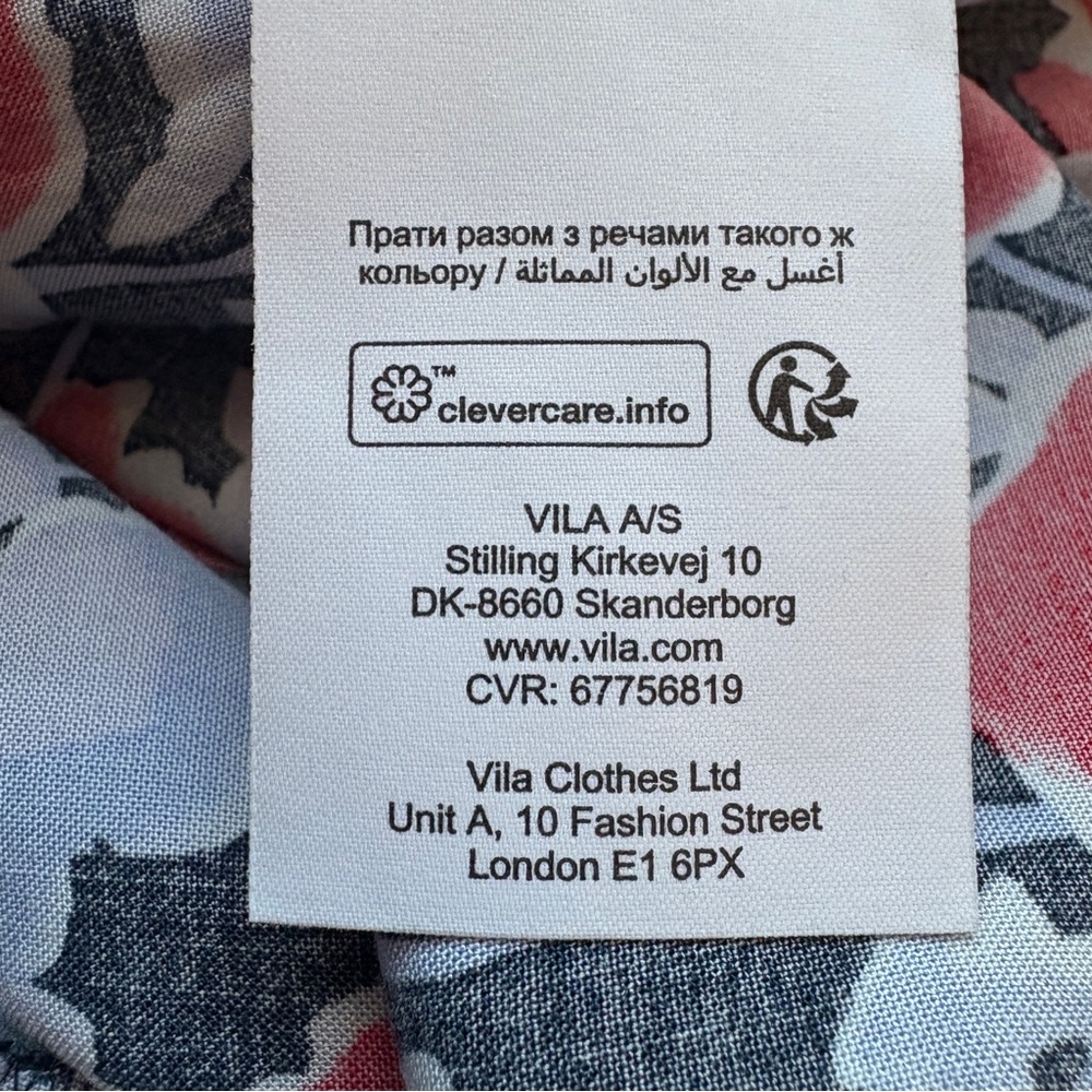 Vila‎ Long Sleeve Dressy Floral Blouse Womens EU Sz 34 100% Lenzing Cool Season - Picture 9 of 9